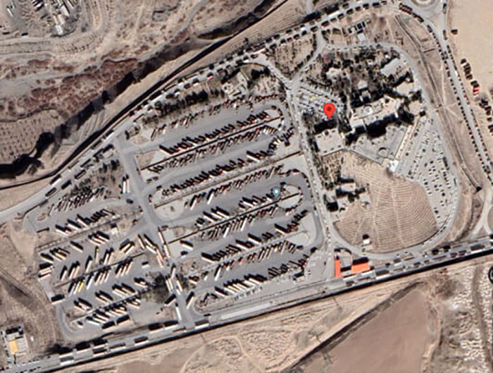 تصویر ماهواره ای پایانه بار مشهد